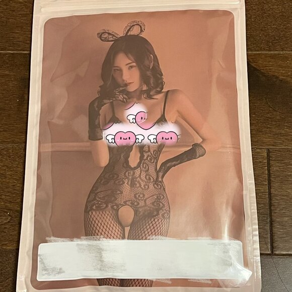 Mesh Jacquard Open Crotch Bodystocking - Picture 1 of 2